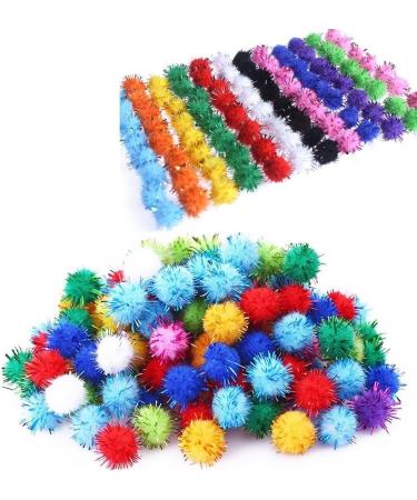 BIPY 20/Pack 3.5cm Cat Toy Soft Balls Kitten Toys with Tinsel Fluff Indoor Pompom Ball Assorted Color Random Tinsel fluff ball 20pcs - Buy Online on GoSupps.com