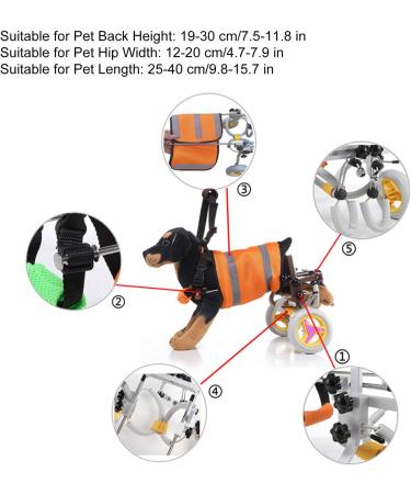 Adjustable Dog Cart/Wheelchair Fordable Dog Wheelchair for Back Legs Aluminium Auxiliary Walk Cart Scooter for Handicapped Hind Leg(CJC02) - Buy Online on GoSupps.com