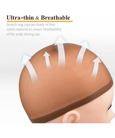 MORGLES 8 Pcs Brown Wig Caps - Nylon Stocking Cap for Women Makeup - Buy Online on GoSupps.com