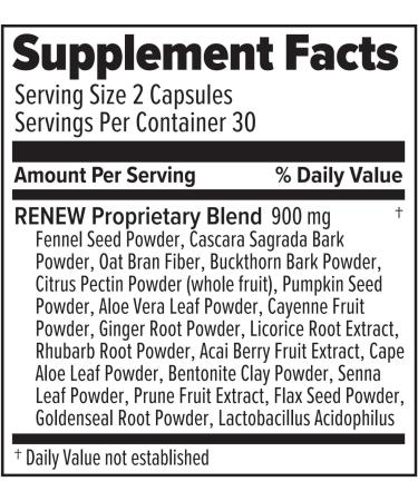 Renew Cleanse Supplement- 30 Servings (60 Capsules) (60 Capsules Unflavored) Unflavored 60 Count (Pack of 1) - Buy Online on GoSupps.com