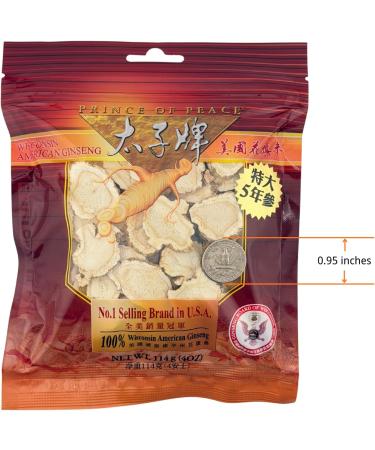 Prince Of Peace Wisconsin American Ginseng 5 Year Root Slices 4oz - Buy Online on GoSupps.com