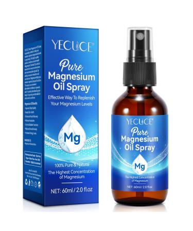 Magnesium Oil for Feet 100% Pure & Natural Magnesium Oil Spray Easy to Absorb and Use 2.0 fl.oz