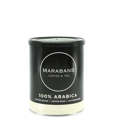 Marabans Coffee & Tea Marabans 100% Arabica coffee beans. 250-gram glass jar. 100% Brazilian coffee. Medium roast