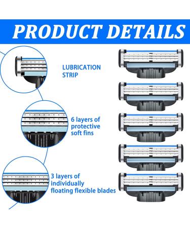 IJHYGD 24 PCs Mach 3 Razor Blades Compatible - Includes 2 Cleaning Brushes for a Superior Shaving Experience - Buy Online on GoSupps.com