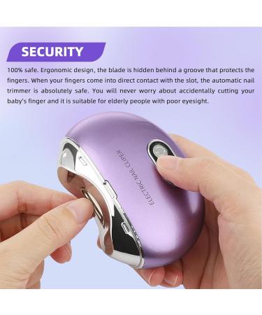 Fingernail Cutters for Seniors - Safety Fingernail Nail Clipper - Rechargeable Clipper LCD Digital Display Nail Scraps Storage Clipper with Light & 3 Speeds for Children Kids Adult Purple - Buy Online on GoSupps.com