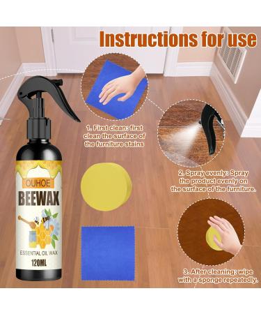 DMNQ 2-Piece Natural Micromolecule Beeswax Spray for Furniture Polish - Eco-Friendly Multi-Purpose Beeswax Spray for Shine & Protection - Buy Online on GoSupps.com