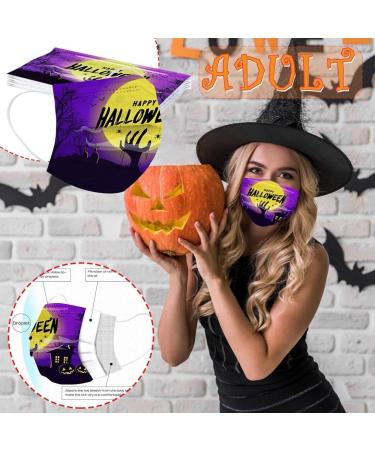 3 Ply Disposable_Face_Mask with Halloween Cute Pattern Design Comfortable Covers Suitable For Adults Outdoor Use Protection - Buy Online on GoSupps.com