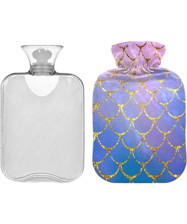 Colorful Mermaid Scales Hot Water Bottle - 2L Cover for Pain Relief & Sports Injuries - Buy Online on GoSupps.com