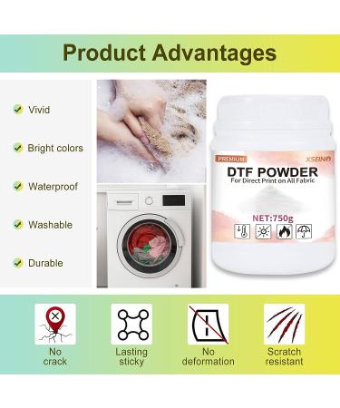 XSEINO DTF Powder 750g - White Digital Transfer Hot Melt Adhesive - DTF Transfer Powder for Sublimation - Suitable for All DTF and DTG Printers - Buy Online on GoSupps.com