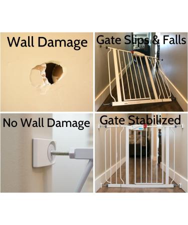 Wall Nanny Extender - 2.5 Inch Baby Gate Extension Kit (4 Pack) | Made in USA | Protects Walls, Stabilizes Gates | For Child, Pet, Dog Gates | Works on Stairs | White - Buy Online on GoSupps.com