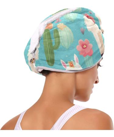 Cactus Alpaca Hair Towel 2 Pack - Super Absorbent Quick Dry Hair Turbans for Women & Girls - Buy Online on GoSupps.com