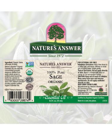 USDA Organic Sage Essential Oil - 100% Pure Aromatherapy for Diffusers | 0.5 fl oz Made in USA - Buy Online on GoSupps.com