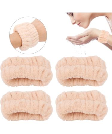 Verdant Touch 2 Pairs Soft Flannel Water Absorbent Face Washing Wristbands Cream White - Buy Online on GoSupps.com
