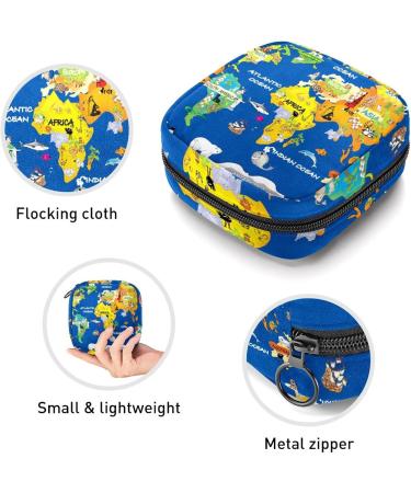 Women's Bonds Storage Pockets - Portable Period Kit with Animal Map - Stylish & Functional Feminine Product Bag - Buy Online on GoSupps.com