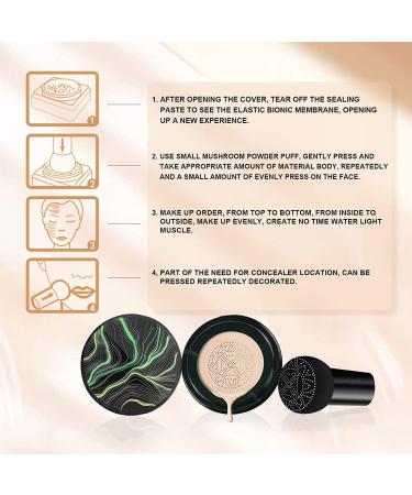Mushroom Head Air Cushion CC Cream BB Cream Oil Control Moisturizing Concealer Nude Matte Conceale BB Cream Makeup Base Long Lasting with Mushroom Makeup Sponge BB Cream Makeup (Ivory) 15 g (Pack of 1) Ivory - Buy Online on GoSupps.com