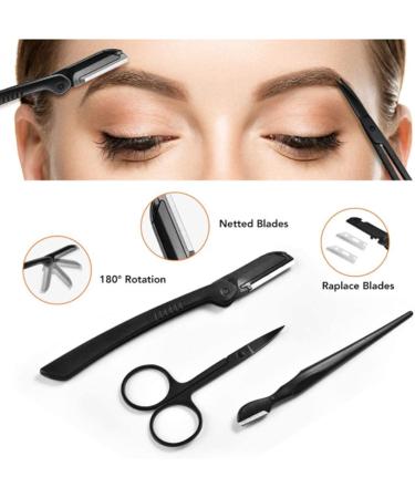 Jiamian 12-Part Eyebrow Trim Set Professional Eyebrow Care Tools with Scissors Tweezers & Brushes for Perfectly Shaped Eyebrows - International Shipping Available - Buy Online on GoSupps.com