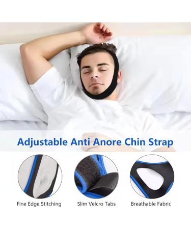 MEIYUETAOSI 2Pcs Jaw Strap for Snoring Adjustable Breathable Chin Airflow Jaw Strap Chin Strap for Sleeping Simple and Effective Stop Snoring Solution for Men and Women Sleeping (Blue) - Buy Online on GoSupps.com