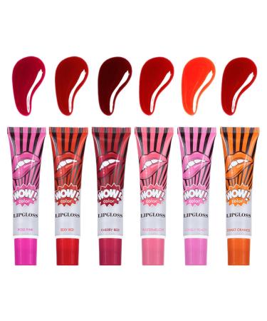 D collez l vres d collez la tache de rouge l vres - 6x Gloss l vres imperm able - Peel Reveal Lip Stain Gloss l vres imperm able l'eau Tache pelable longue tenue pour mariage rassembleme