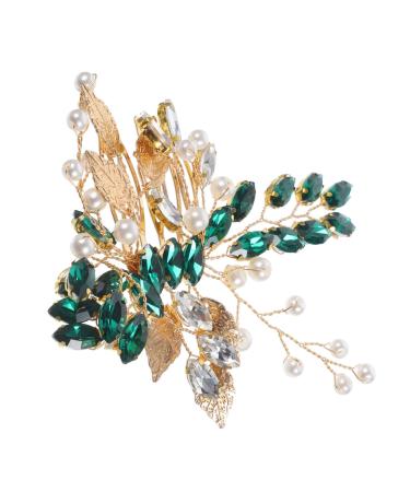 Ipetboom Wedding Headpiece Silver Leaf Tiara Hair Comb for Girls Rhinestone Hair Clips Hair Barrettes for Girls Decorative Hair Clips Womens Headpiece Girl Headpiece Bride Metal Glass