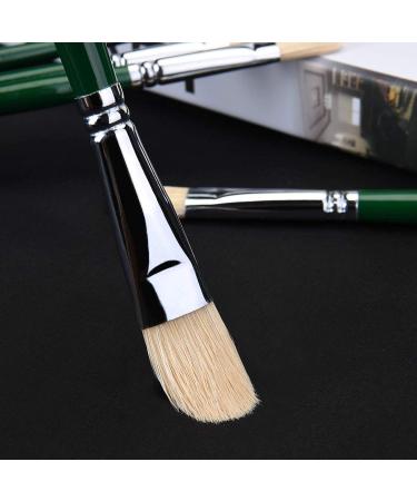 6pc Filbert Paint Brush Set - 100% Natural Chungking Hog Hair for Oil, Acrylic, Watercolor Painting - Buy Online on GoSupps.com