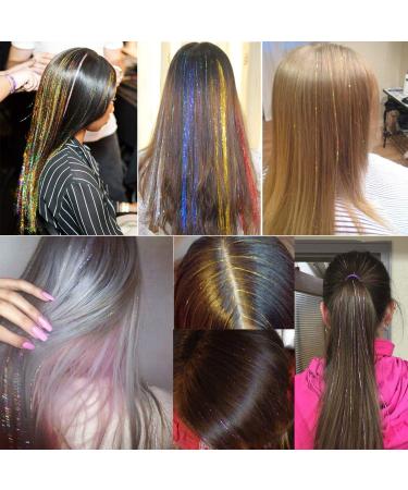 DJTINSEL Hair Tinsel Kit - 11 Colors Fairy Tinsel Hair Extensions | 46 Inch, Heat Resistant, 2700 Strands | Glitter Fairy Hair Tinsel with Beads - Buy Online on GoSupps.com