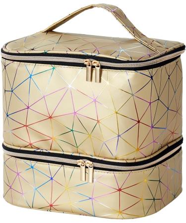 Nail Kit Organizer - Nail Polish Carrying Bag - Nail Storage Organizer Sponge Partitions Nail Polish Bag Organizer Sturdy Handle for Nail Polish Gold - Buy Online on GoSupps.com