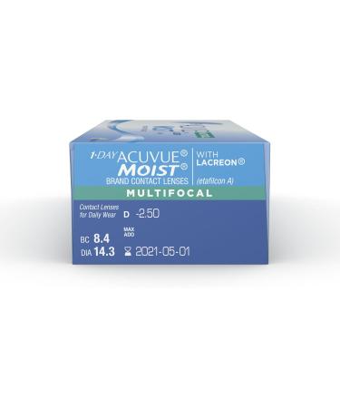 Buy Acuvue 1-Day Moist Multifocal Lenses - 30 Pack | Daily Soft Contact Lenses for Clear Vision - BC 8.4 mm DIA 14.3 -7.25 Diopters ADD Med - International Shipping Available - Buy Online on GoSupps.com