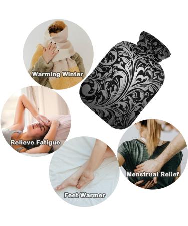 Naanle Hot Water Bottle with Paisley Flower Cover - 2L Transparent Heat Bottle for Back Pain Relief Hand & Foot Warmer Neck Warmth & Cold Therapy - Perfect for International Shipping - Buy Online on GoSupps.com