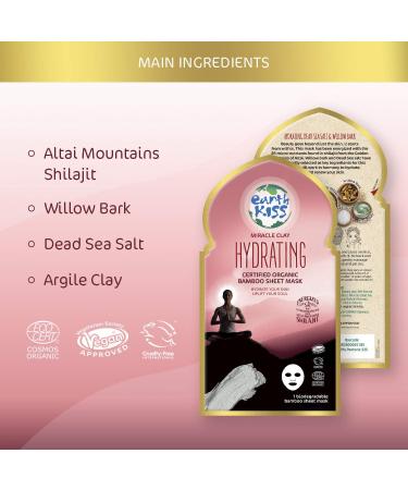 Earth Kiss Inspirations Hydrating Organic Bamboo Sheet Mask with Shilajit and Miracle Clay to Hydrate Your Skin and Uplift Your Soul - Buy Online on GoSupps.com