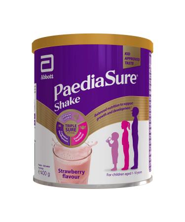 PaediaSure Shake Balanced Nutritional Supplement Drink Multivitamin for Kids with Protein Carbohydrates Essential Fatty Acids and Minerals to Support Growth and Development 400 g Strawberry 8 Servings (Pack of 1)