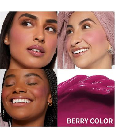 3Pcs Liquid Blush Makeup Kit - Blendable & Buildable Cheek Blush Lightweight Liquid Blusher Dewy Finish Velvet Mousse Texture Natural-Looking Long Lasting Cosmetics Skin Tint Blush Makeup Berry Rose - Buy Online on GoSupps.com