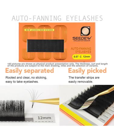 Autofan Mega Volume Eyelash Extensions 0.05/0.07 C/D Curl | Pre-Glued Auto Fanning Lashes 8-15mm for Professionals - Buy Online on GoSupps.com