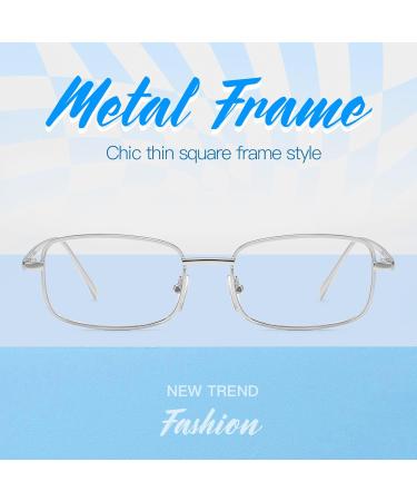 Siphew Blue Light Filter Glasses for Women & Men | Anti-Blue Light Gaming Glasses | Stylish Silver PC Glasses - Buy Online on GoSupps.com