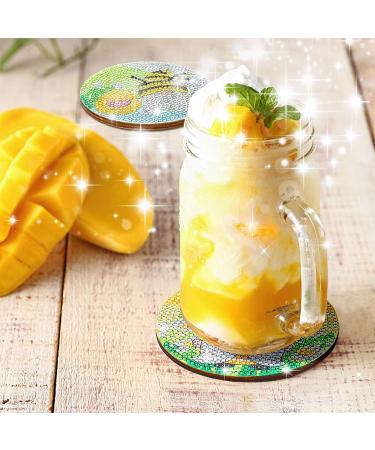 Sunflower Gnome Diamond Painting Coasters Set with Holder - DIY Spring Summer Decor for Kids & Adults - Buy Online on GoSupps.com