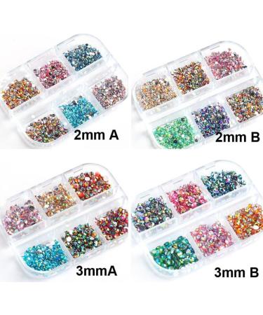 DIY Nail Diamond Stones Jewelry Decoration Manicure Nail Crystal Rhinestones Shinning Rainbow Jelly(5mm A) - Buy Online on GoSupps.com