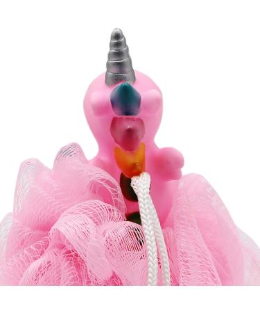 Caviotess Unicorn Bath Mesh Shower Ball Pouf Loofah for Kids - Pink - Buy Online on GoSupps.com