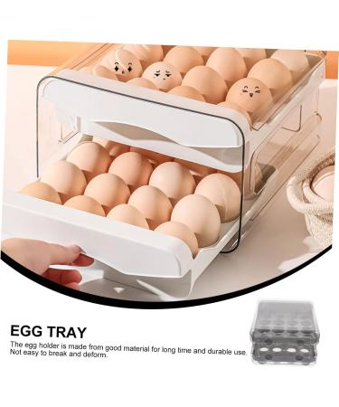 GLEAVI Egg Storage Box Plastic Drawers Beverage Organizer for Fridge Reusable Egg Tray Egg Rack Thicken Grey 21.5x22.5x14cm - Buy Online on GoSupps.com
