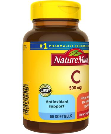 Nature Made Vitamin C 500 mg - 60 Softgels | Immune Support & Antioxidant - Buy Online on GoSupps.com