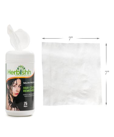 Herbishh Hair Color Stain Remover Wipes - Skin Friendly Formula - 75 Wipes - Safe & Easy Hair Color Remover - Buy Online on GoSupps.com
