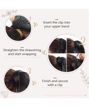 Ainimiu 20 inch Straight Ponytail Extension Human Hair 100% Straight Remy Human Hair Ponytail Wrap Around Ponytail Human Hair Clip in Hair Extensions One Piece Hairpiece for Women - Buy Online on GoSupps.com