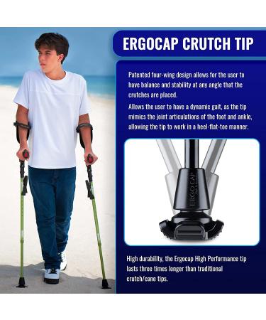 Ergobaum 7G Crutches - 1 Pair, Adjustable, Foldable, Shock Absorber, Non-Slip, LED Lights - Black - Buy Online on GoSupps.com
