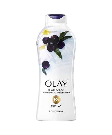 Olay Fresh Outlast Revitalizing Acai & Tiare Flower Body Wash - 22 Oz (Pack of 4) | Nourishing Acai Berry & Flower Essence - Buy Online on GoSupps.com