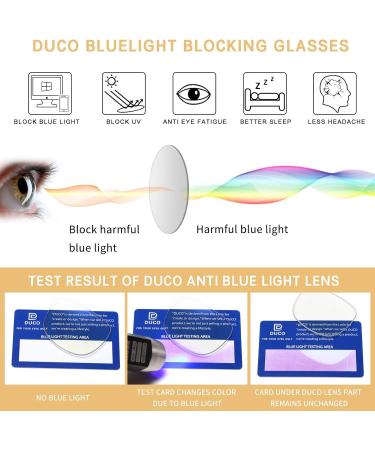 DUCO Blue Light Glasses for Men & Women - Non-Prescription Computer Eyewear for Teens - 5201 Brown Blue Ray Blocking - Buy Online on GoSupps.com