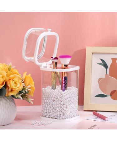 1300-Piece White Faux Plastic Pearls for Crafts & Decor - 8mm Bulk Filler Beads for Home Centerpiece, Makeup Brush Holder, Wedding Decor & Table Scatter - Buy Online on GoSupps.com
