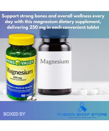 Magnesium 250 mg- Bone Muscle Health Tablets 100 Ct (Pack of 1) - Buy Online on GoSupps.com