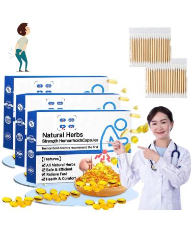 NNGXFC Heca Natural Herbal Strength Hemorrhoid Capsules Natural Hemorrhoid Relief Capsules Hemorrhoid Suppository (3BOXES)
