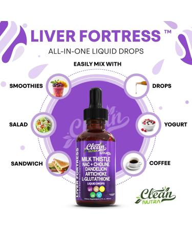 Clean Nutraceuticals Milk Thistle NAC Liver Cleanse Detox & Repair Supplement Liver Support Liquid Drops with Dandelion Extract Artichoke Chanca Piedra Choline L-Glutathione Burdock Schisandra 1 - Buy Online on GoSupps.com