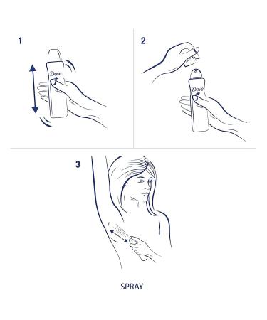 Dove Antiperspirant Dry Spray - Invisible - Clear Finish - 3.8 OZ (107 g) Per Can - Pack of 3 Cans - Buy Online on GoSupps.com