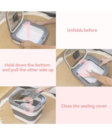 DDMOMMY Collapsible Dog Food Storage Container 10-13 LB Airtight Pet Food Bin with Lid, Measuring Cup, and Silicone Bowl Grey - Buy Online on GoSupps.com