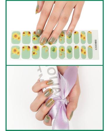 Kalolary 20PCS Sunflower Gel Nail Wrap Strips | Waterproof Adhesive Nail Art Stickers with Tools | Long-Lasting Full Nail Wraps | UV/LED Lamp Required - Buy Online on GoSupps.com